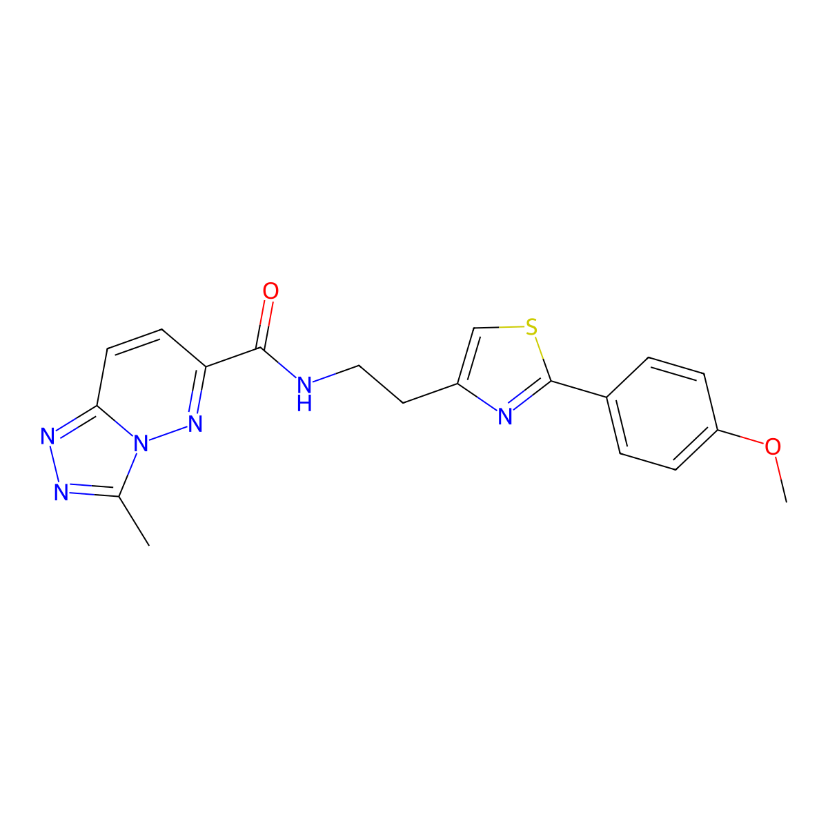 N-{2-[2-(4-methoxyphenyl)-1,3-thiazol-4-yl]ethyl}-3-methyl-[1,2,4]triazolo[4,3-b]pyridazine-6-carboxamide molecular structure, CAS 2415501-41-4