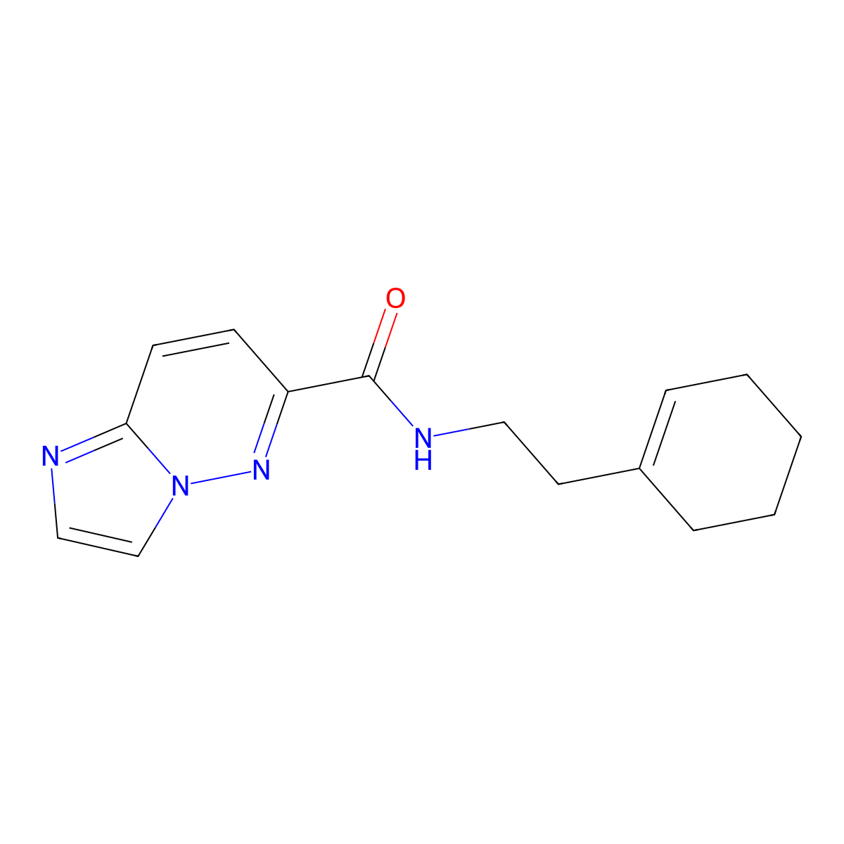 N-[2-(cyclohex-1-en-1-yl)ethyl]imidazo[1,2-b]pyridazine-6-carboxamide molecular structure, CAS 2415501-43-6