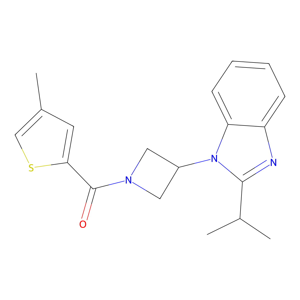 1-[1-(4-methylthiophene-2-carbonyl)azetidin-3-yl]-2-(propan-2-yl)-1H-1,3-benzodiazole molecular structure, CAS 2415501-44-7