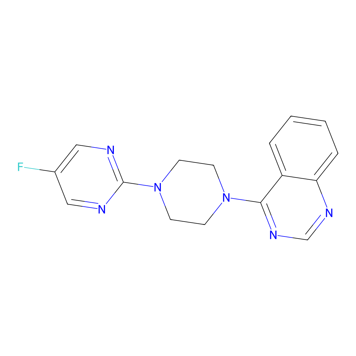 4-[4-(5-Fluoropyrimidin-2-yl)piperazin-1-yl]quinazoline molecular structure, CAS 2415501-47-0