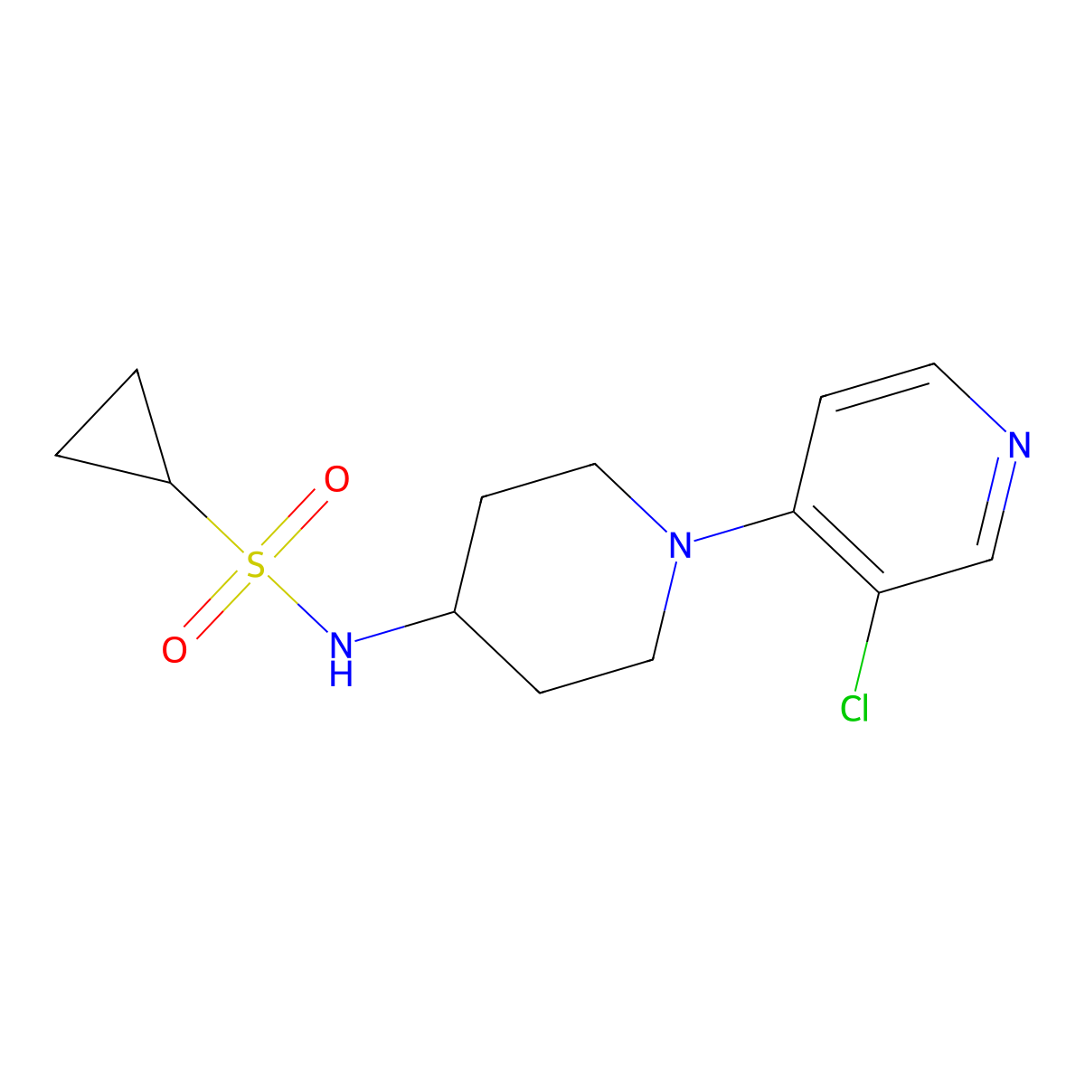 N-[1-(3-chloropyridin-4-yl)piperidin-4-yl]cyclopropanesulfonamide molecular structure, CAS 2415501-48-1