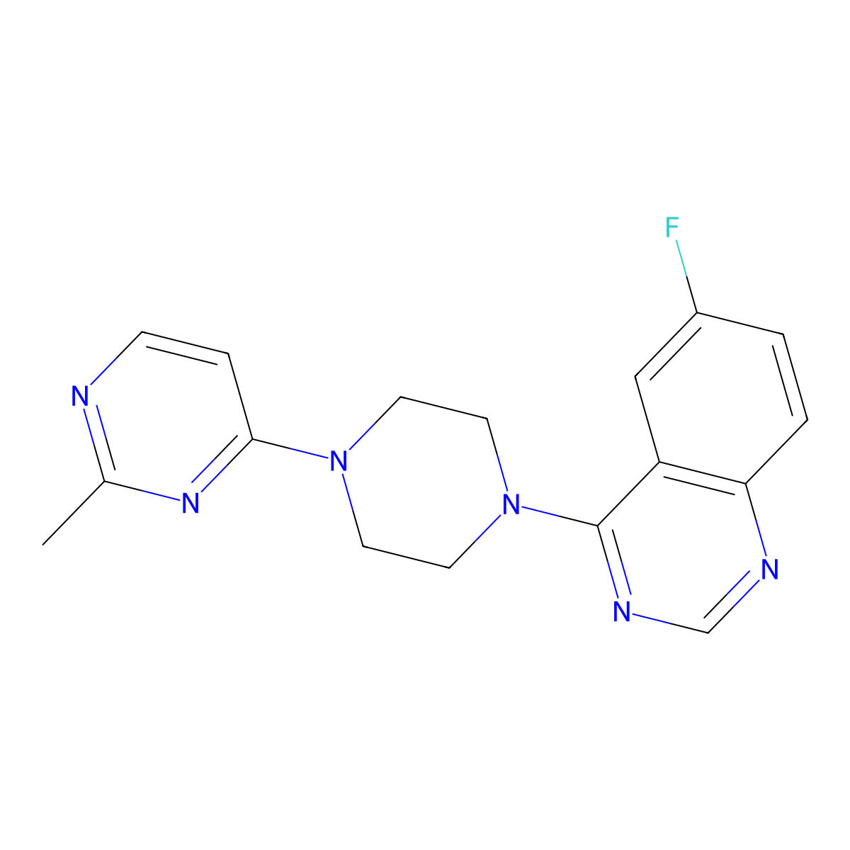 6-Fluoro-4-[4-(2-methylpyrimidin-4-yl)piperazin-1-yl]quinazoline molecular structure, CAS 2415501-49-2