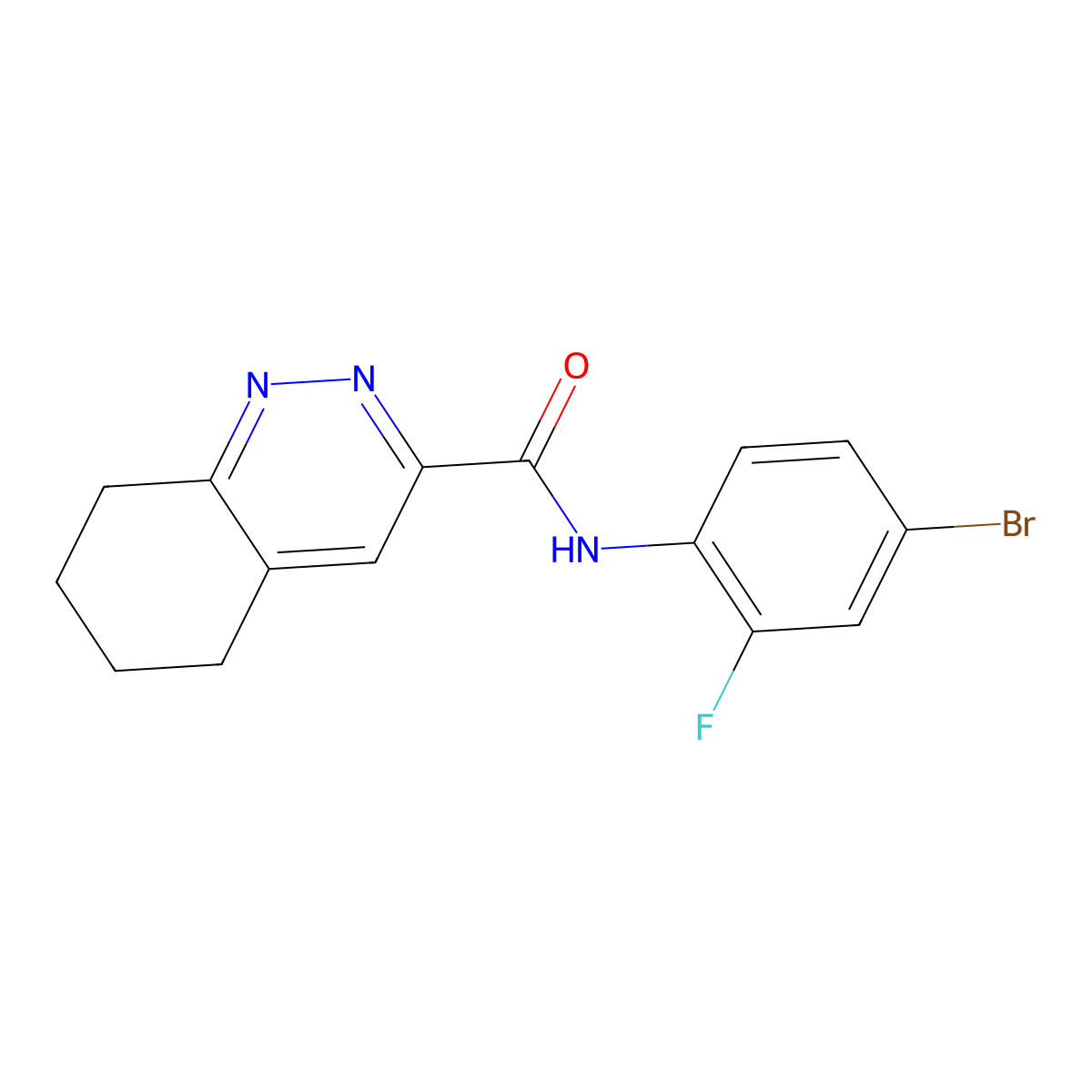 N-(4-Bromo-2-fluorophenyl)-5,6,7,8-tetrahydrocinnoline-3-carboxamide molecular structure, CAS 2415501-53-8