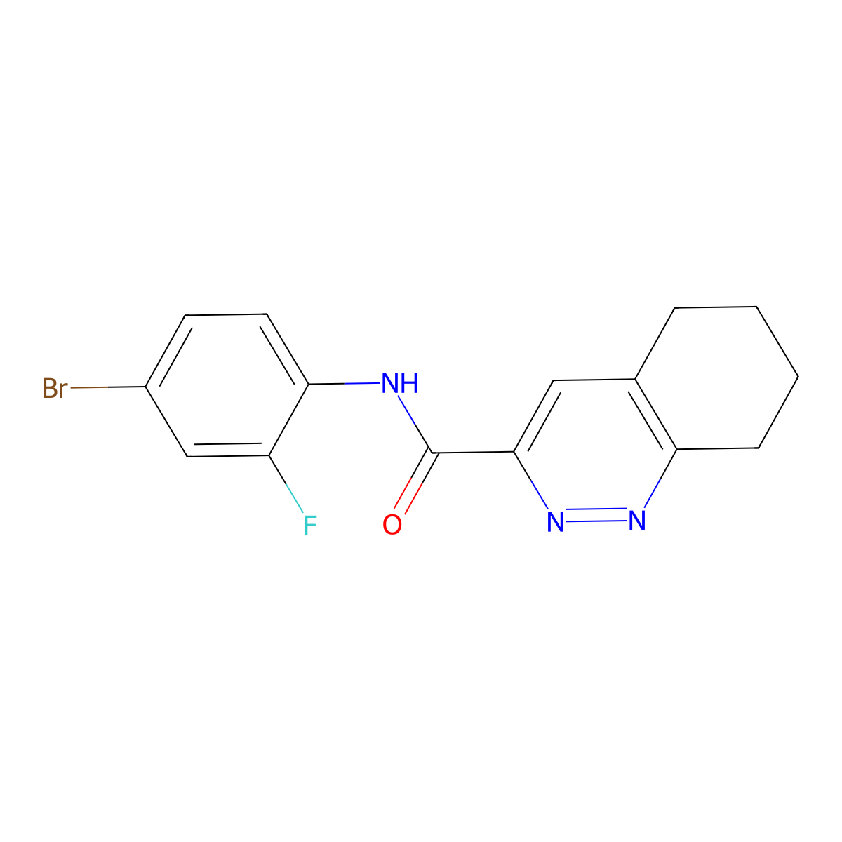 N-(4-Bromo-2-fluorophenyl)-5,6,7,8-tetrahydrocinnoline-3-carboxamide molecular structure, CAS 2415501-53-8