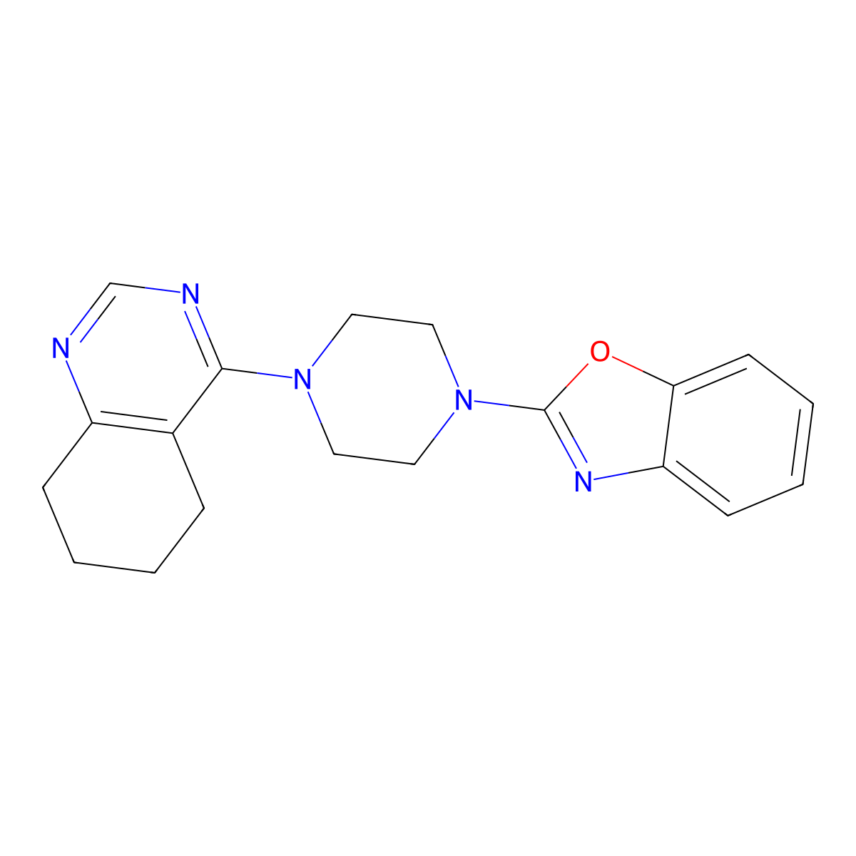 4-[4-(1,3-Benzoxazol-2-yl)piperazin-1-yl]-5,6,7,8-tetrahydroquinazoline molecular structure, CAS 2415501-58-3