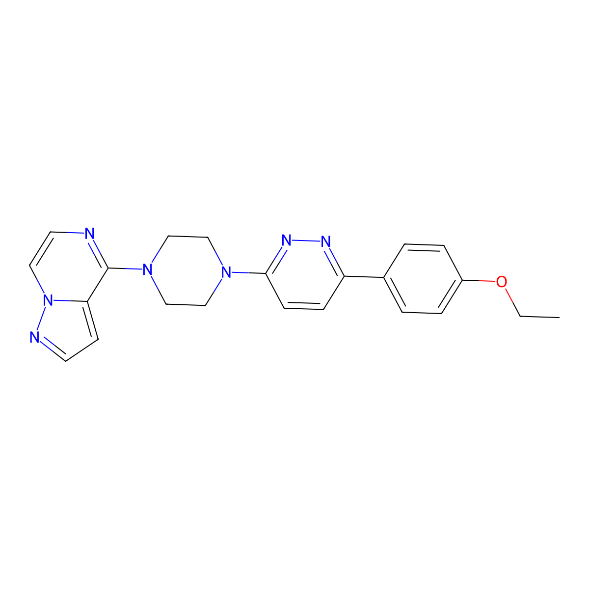 3-(4-Ethoxyphenyl)-6-(4-{pyrazolo[1,5-a]pyrazin-4-yl}piperazin-1-yl)pyridazine molecular structure, CAS 2415501-77-6