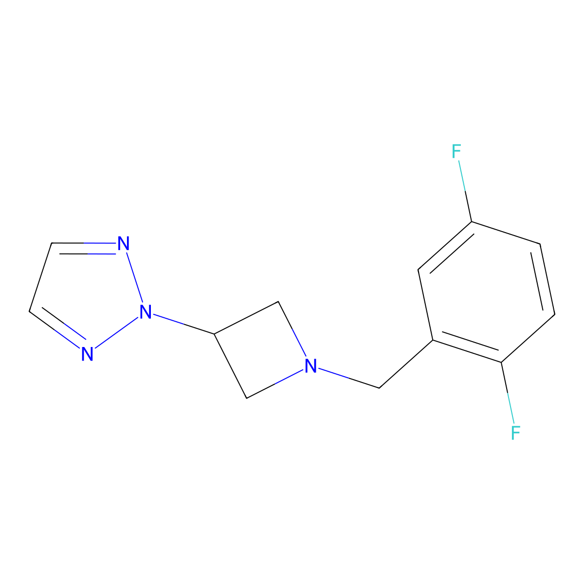 2-{1-[(2,5-difluorophenyl)methyl]azetidin-3-yl}-2H-1,2,3-triazole molecular structure, CAS 2415501-90-3