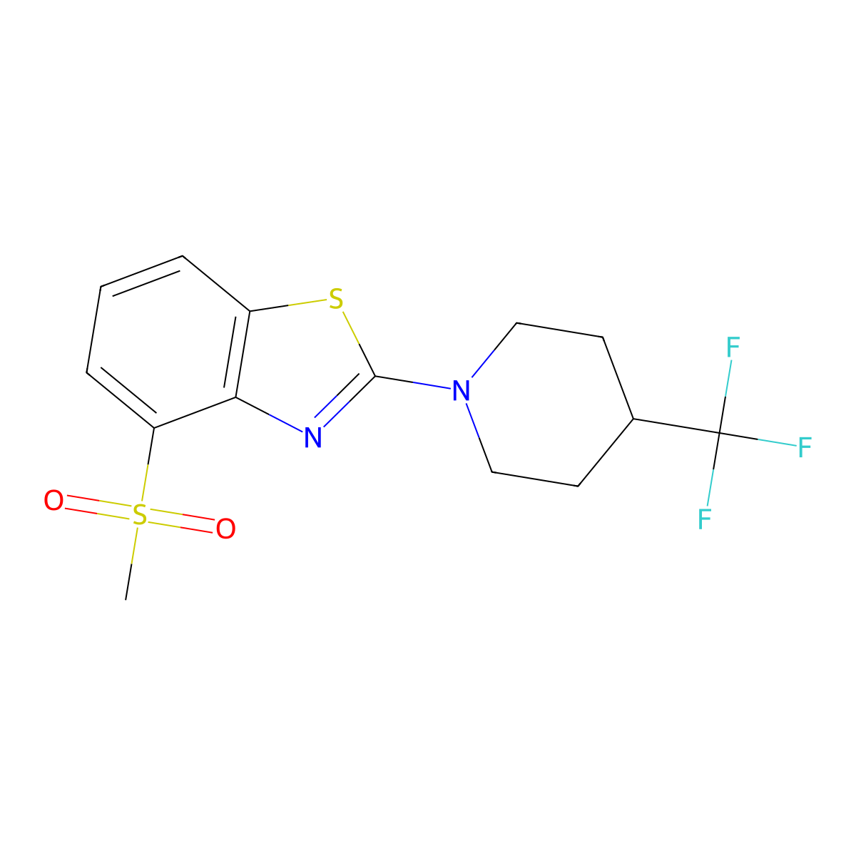 4-Methanesulfonyl-2-[4-(trifluoromethyl)piperidin-1-yl]-1,3-benzothiazole molecular structure, CAS 2415501-99-2