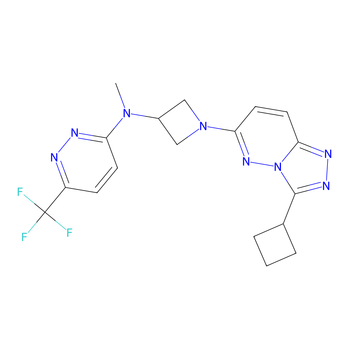N-(1-{3-cyclobutyl-[1,2,4]triazolo[4,3-b]pyridazin-6-yl}azetidin-3-yl)-N-methyl-6-(trifluoromethyl)pyridazin-3-amine molecular structure, CAS 2415502-02-0