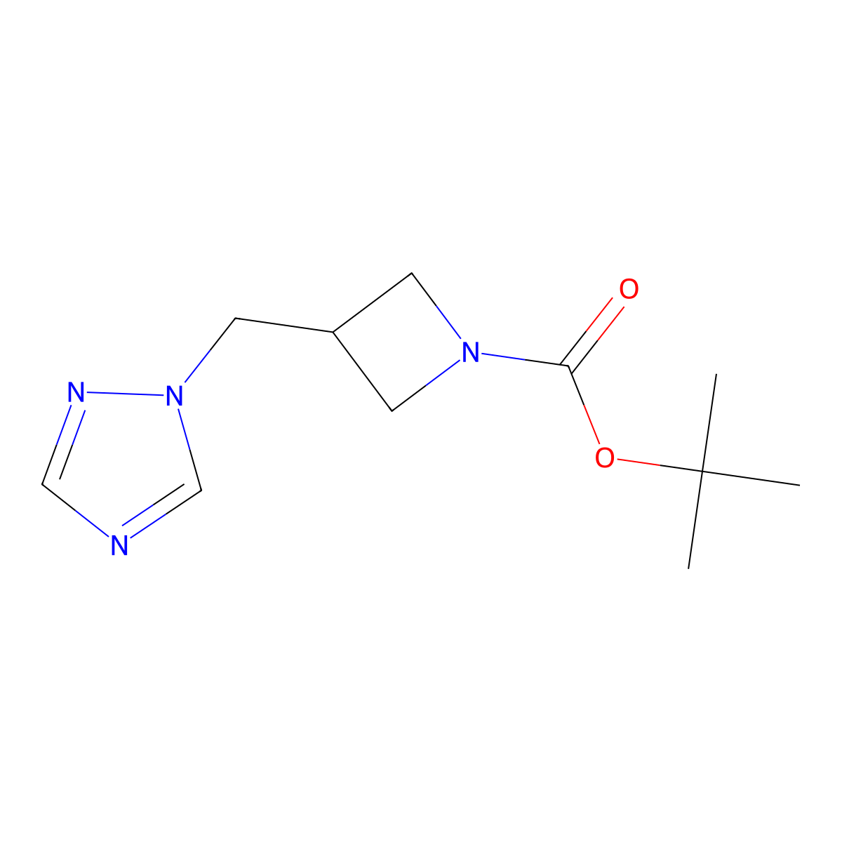 tert-butyl 3-[(1H-1,2,4-triazol-1-yl)methyl]azetidine-1-carboxylate molecular structure, CAS 2415502-09-7