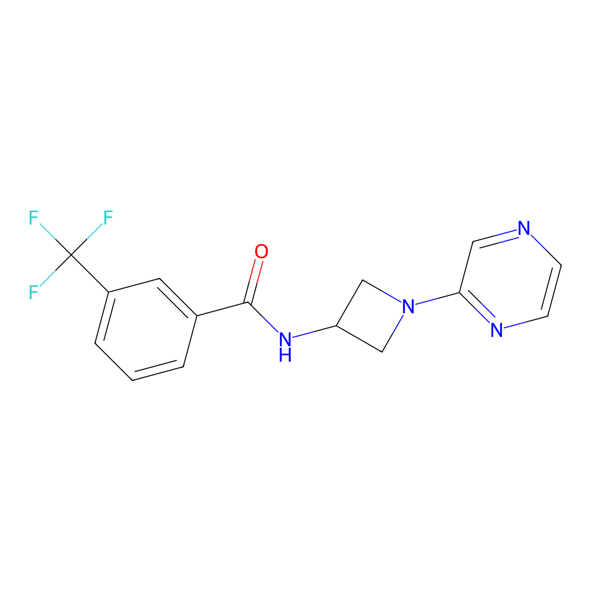 N-[1-(pyrazin-2-yl)azetidin-3-yl]-3-(trifluoromethyl)benzamide molecular structure, CAS 2415502-10-0