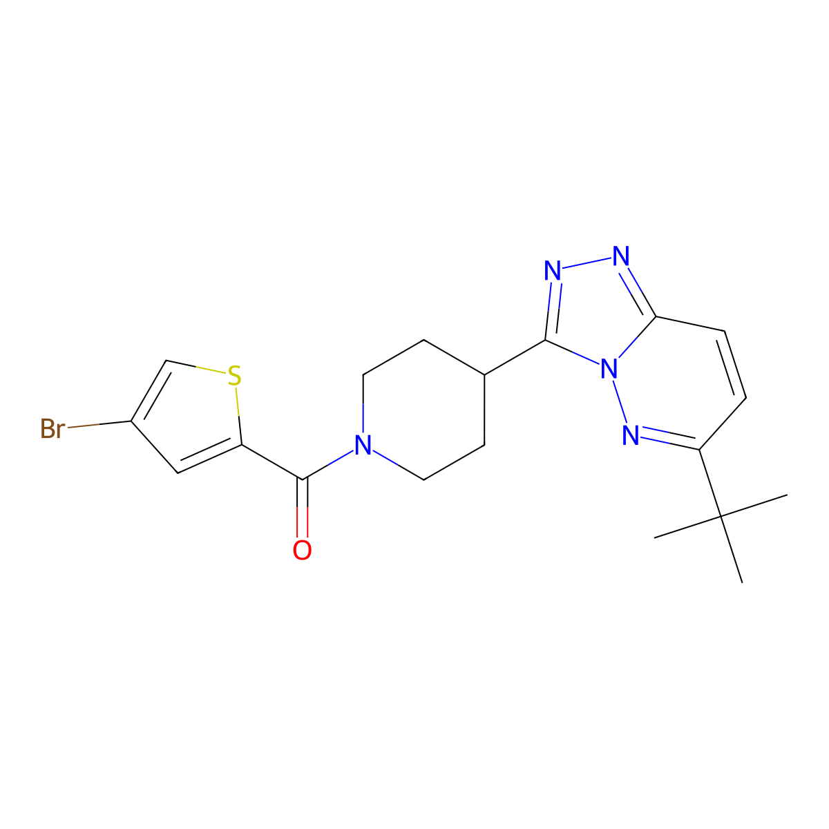 1-(4-Bromothiophene-2-carbonyl)-4-{6-tert-butyl-[1,2,4]triazolo[4,3-b]pyridazin-3-yl}piperidine molecular structure, CAS 2415502-15-5