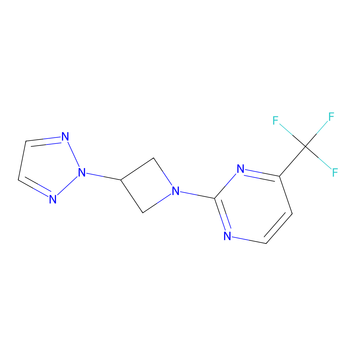 2-[3-(2H-1,2,3-triazol-2-yl)azetidin-1-yl]-4-(trifluoromethyl)pyrimidine molecular structure, CAS 2415502-17-7