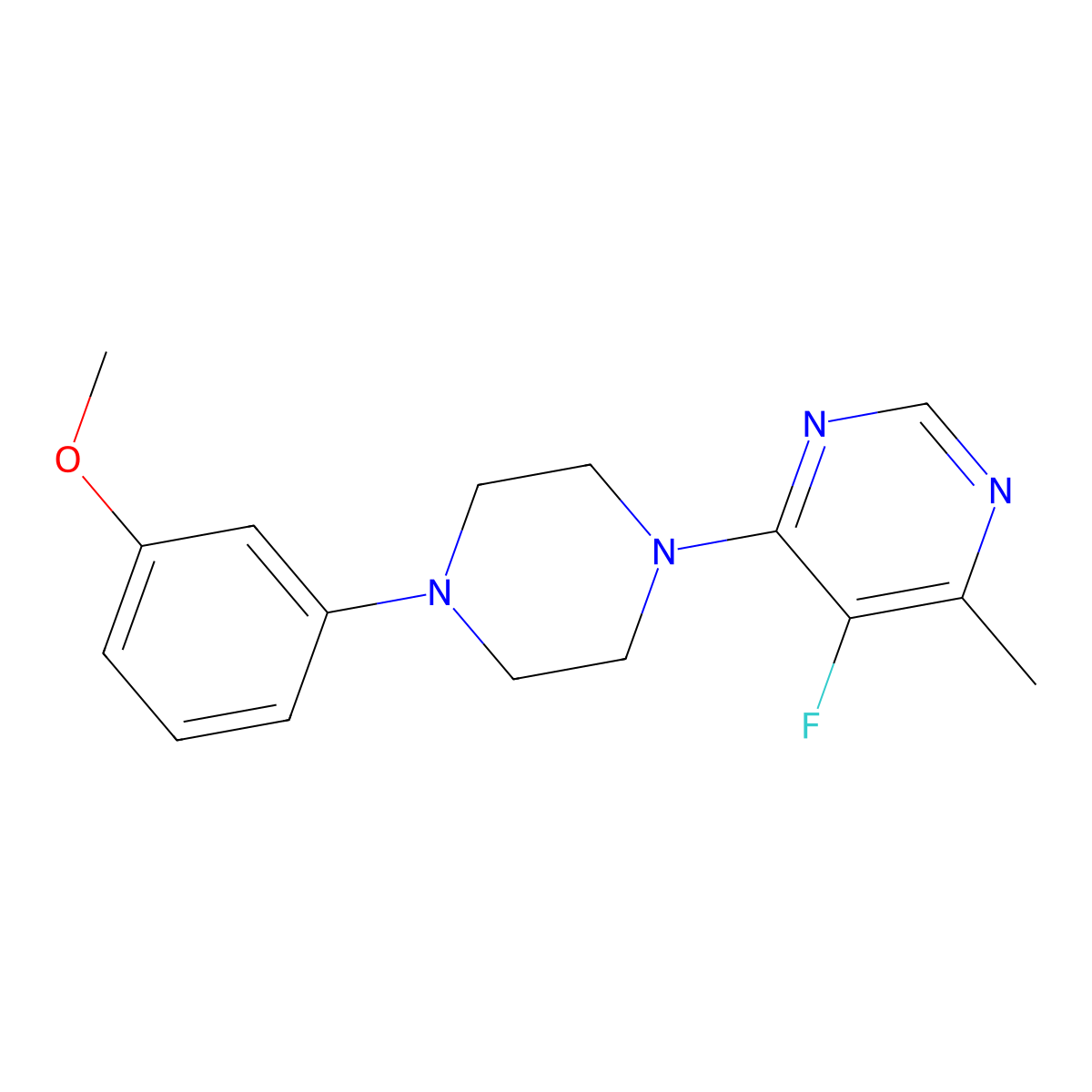 5-Fluoro-4-[4-(3-methoxyphenyl)piperazin-1-yl]-6-methylpyrimidine molecular structure, CAS 2415502-20-2