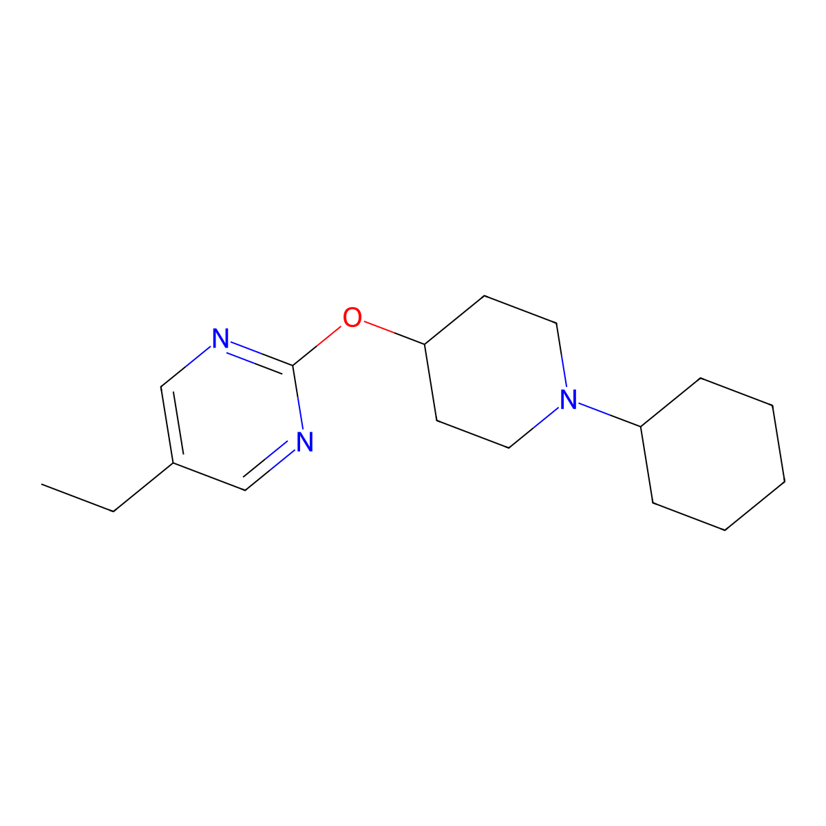 2-[(1-Cyclohexylpiperidin-4-yl)oxy]-5-ethylpyrimidine molecular structure, CAS 2415502-26-8