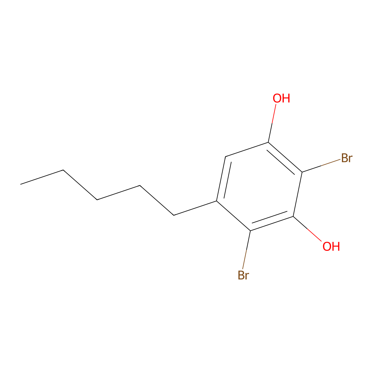 2,4-Dibromo-5-pentylbenzene-1,3-diol molecular structure, CAS 2415502-27-9