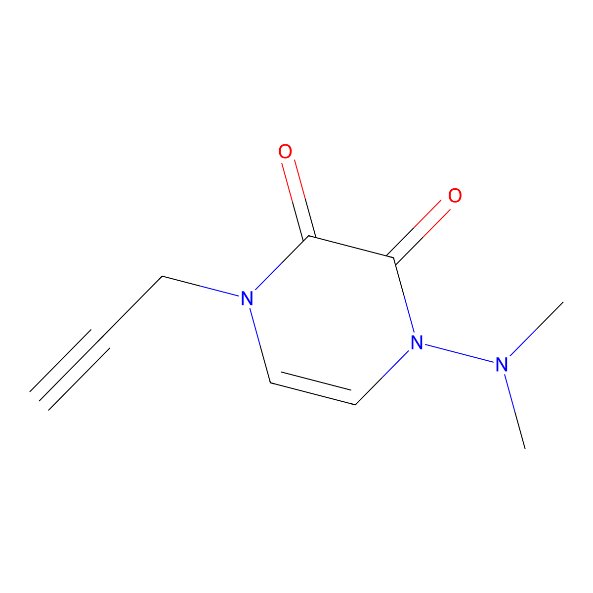 1-(Dimethylamino)-4-prop-2-ynylpyrazine-2,3-dione molecular structure, CAS 2415502-35-9