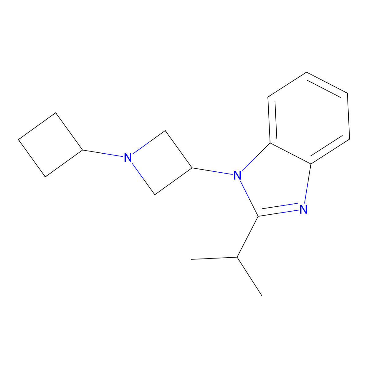 1-(1-cyclobutylazetidin-3-yl)-2-(propan-2-yl)-1H-1,3-benzodiazole molecular structure, CAS 2415502-46-2