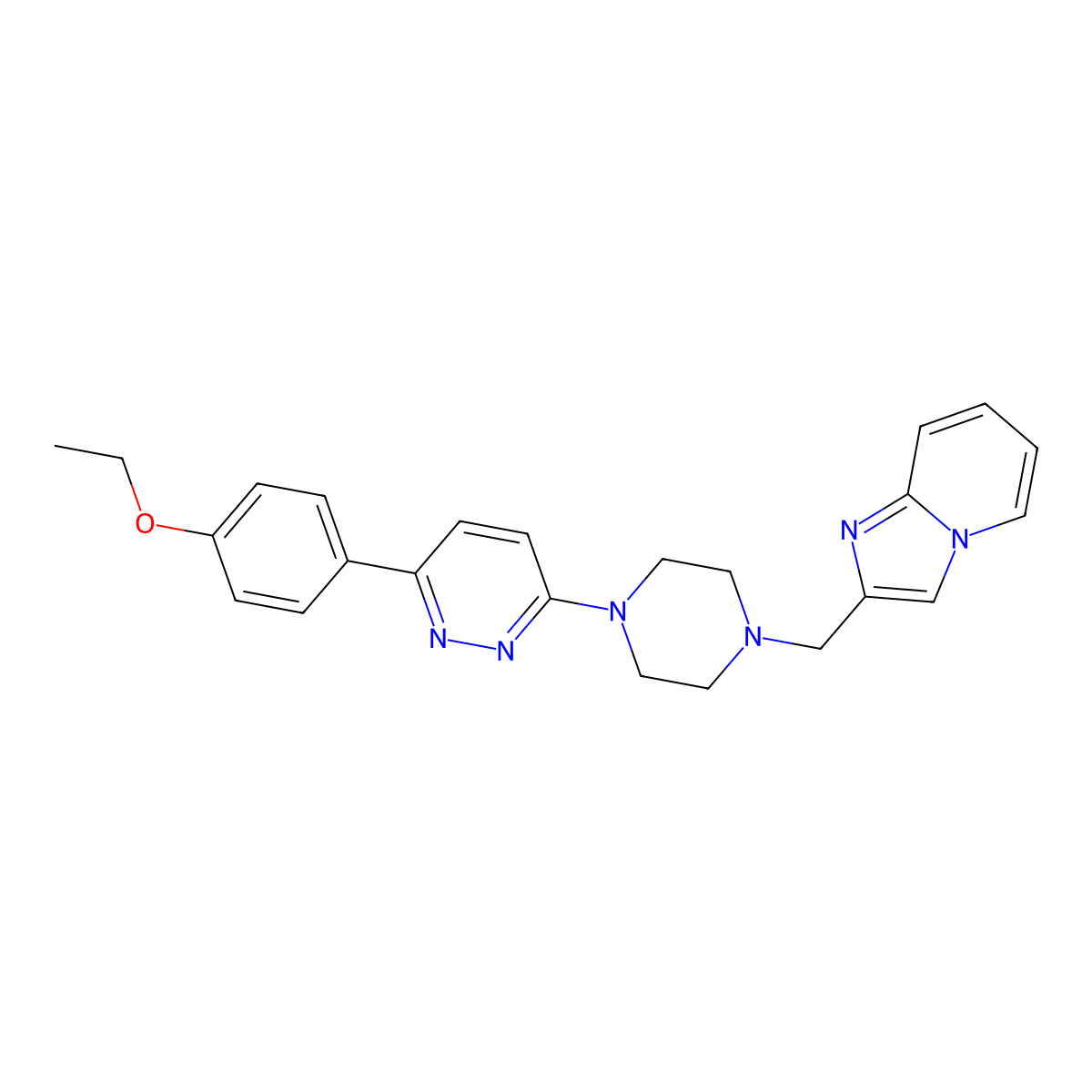 3-(4-Ethoxyphenyl)-6-[4-({imidazo[1,2-a]pyridin-2-yl}methyl)piperazin-1-yl]pyridazine molecular structure, CAS 2415502-50-8