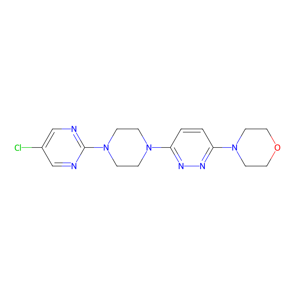 4-{6-[4-(5-Chloropyrimidin-2-yl)piperazin-1-yl]pyridazin-3-yl}morpholine molecular structure, CAS 2415502-51-9