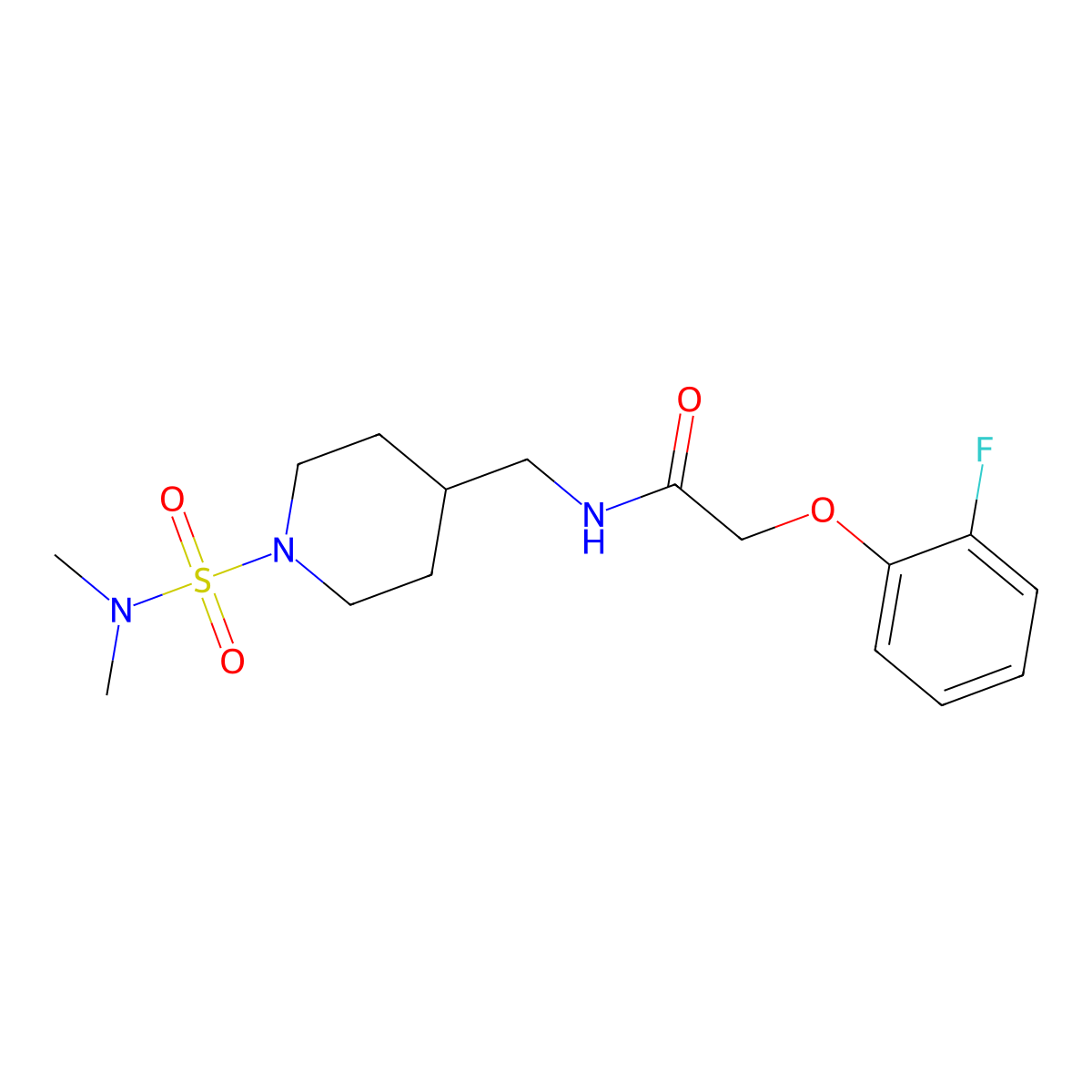 N-{[1-(dimethylsulfamoyl)piperidin-4-yl]methyl}-2-(2-fluorophenoxy)acetamide molecular structure, CAS 2415502-61-1