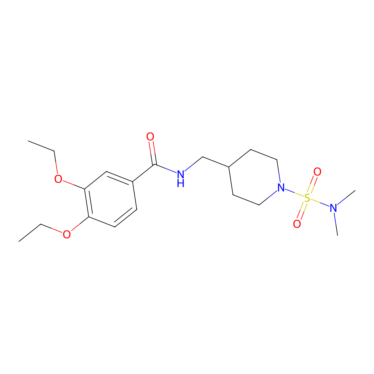 N-{[1-(dimethylsulfamoyl)piperidin-4-yl]methyl}-3,4-diethoxybenzamide molecular structure, CAS 2415502-67-7