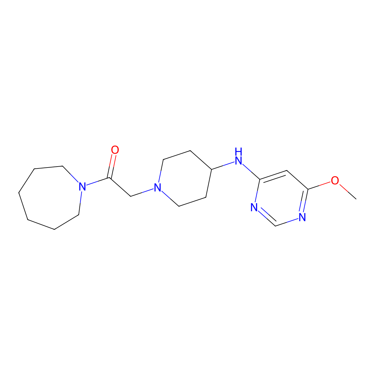 1-(Azepan-1-yl)-2-{4-[(6-methoxypyrimidin-4-yl)amino]piperidin-1-yl}ethan-1-one molecular structure, CAS 2415502-69-9