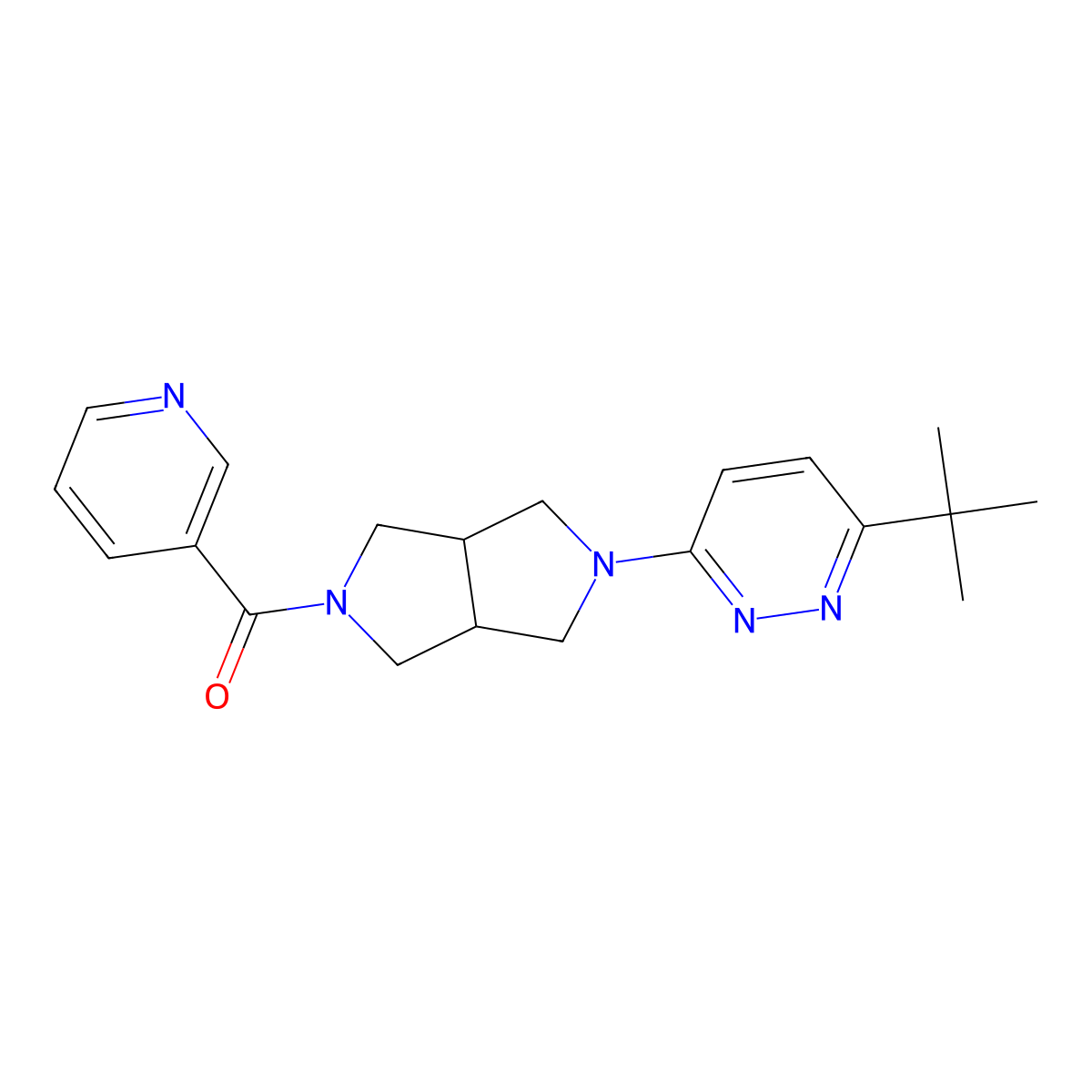 3-Tert-butyl-6-[5-(pyridine-3-carbonyl)-octahydropyrrolo[3,4-c]pyrrol-2-yl]pyridazine molecular structure, CAS 2415502-77-9