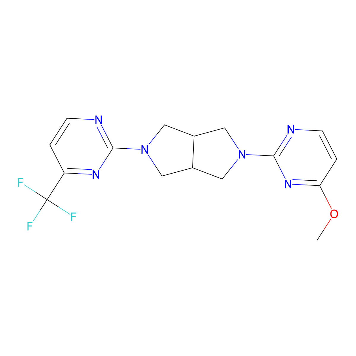 2-[5-(4-Methoxypyrimidin-2-yl)-octahydropyrrolo[3,4-c]pyrrol-2-yl]-4-(trifluoromethyl)pyrimidine molecular structure, CAS 2415502-87-1