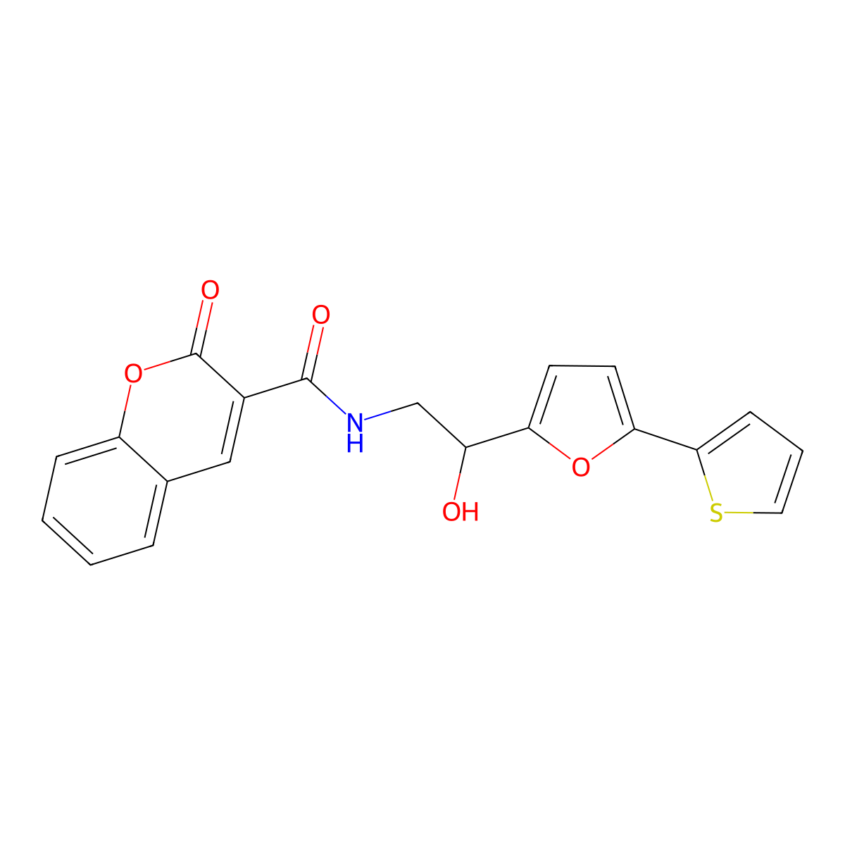 N-{2-hydroxy-2-[5-(thiophen-2-yl)furan-2-yl]ethyl}-2-oxo-2H-chromene-3-carboxamide molecular structure, CAS 2415502-88-2