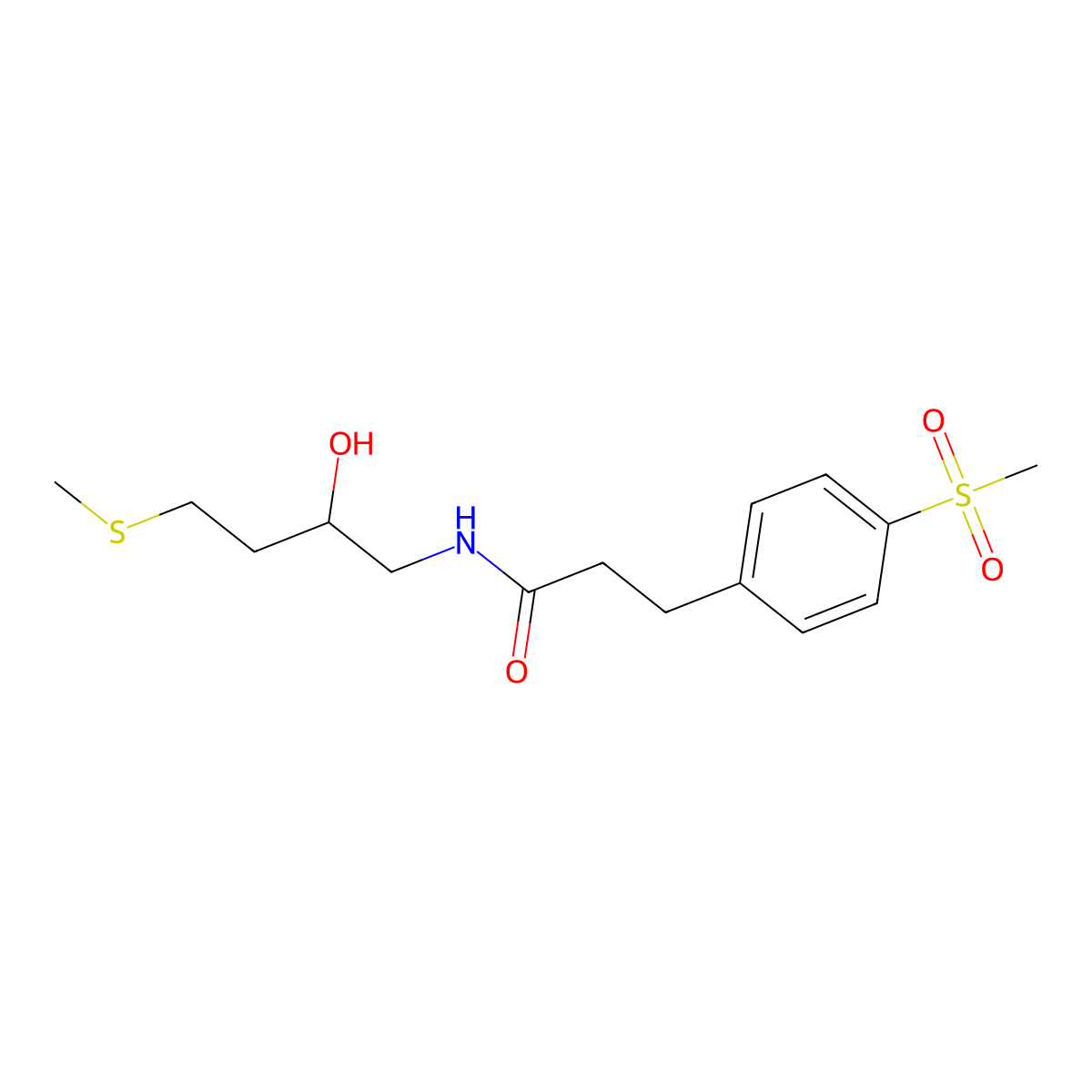 N-[2-hydroxy-4-(methylsulfanyl)butyl]-3-(4-methanesulfonylphenyl)propanamide molecular structure, CAS 2415502-91-7