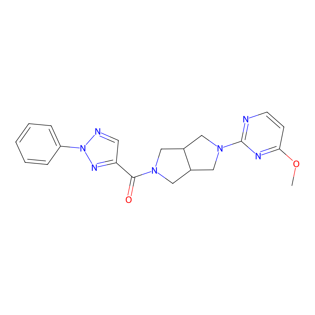 4-methoxy-2-[5-(2-phenyl-2H-1,2,3-triazole-4-carbonyl)-octahydropyrrolo[3,4-c]pyrrol-2-yl]pyrimidine molecular structure, CAS 2415503-11-4