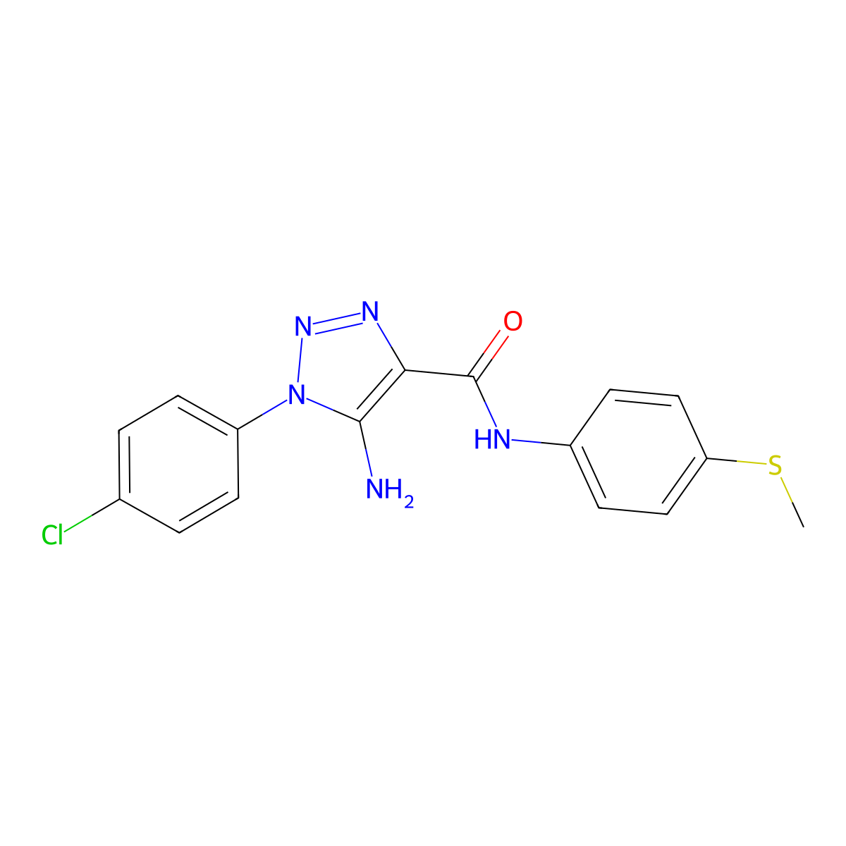 5-amino-1-(4-chlorophenyl)-N-[4-(methylsulfanyl)phenyl]-1H-1,2,3-triazole-4-carboxamide molecular structure, CAS 2415503-20-5