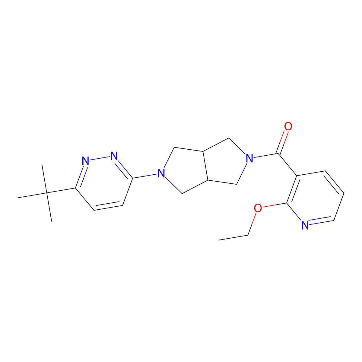 3-Tert-butyl-6-[5-(2-ethoxypyridine-3-carbonyl)-octahydropyrrolo[3,4-c]pyrrol-2-yl]pyridazine molecular structure, CAS 2415503-33-0