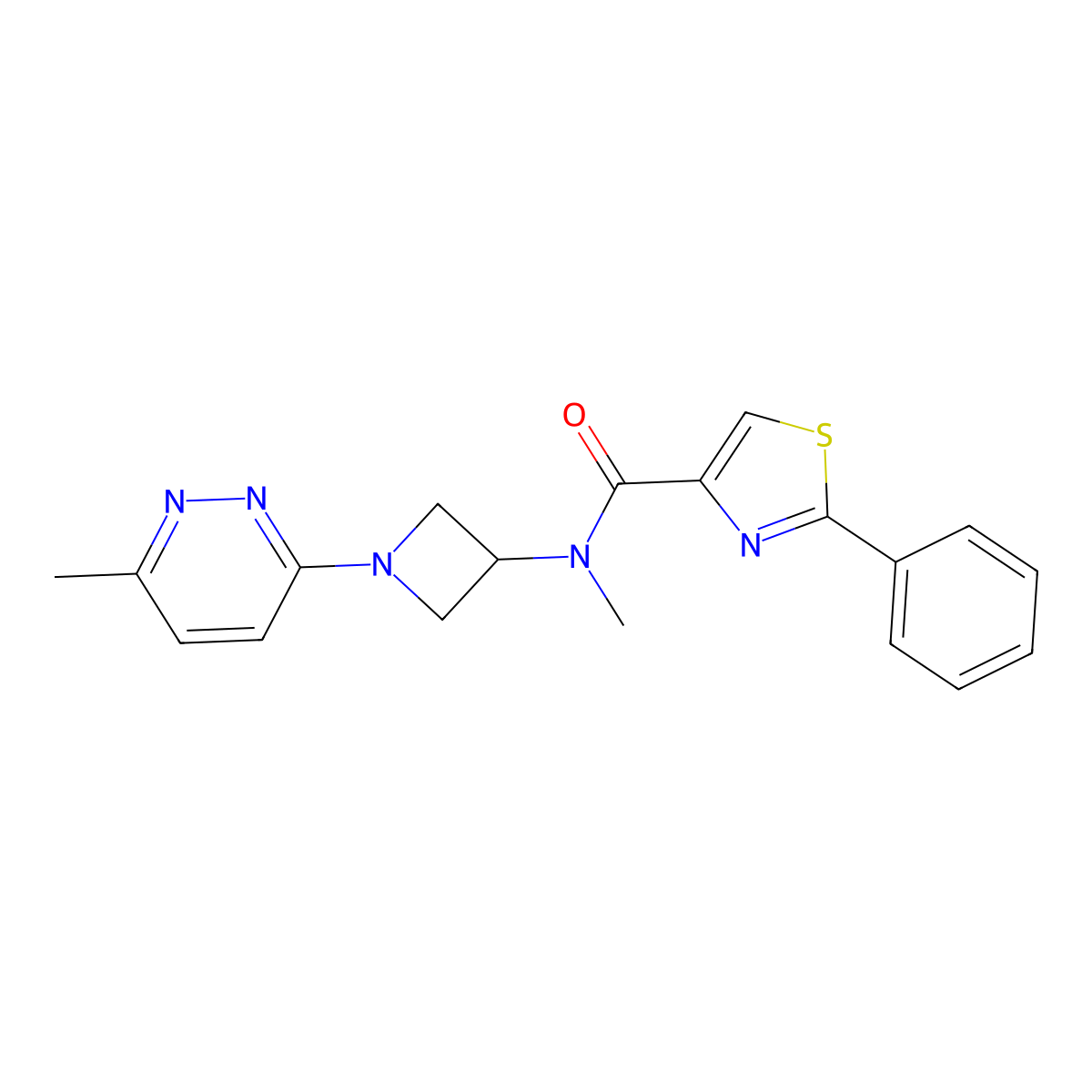 N-methyl-N-[1-(6-methylpyridazin-3-yl)azetidin-3-yl]-2-phenyl-1,3-thiazole-4-carboxamide molecular structure, CAS 2415503-35-2