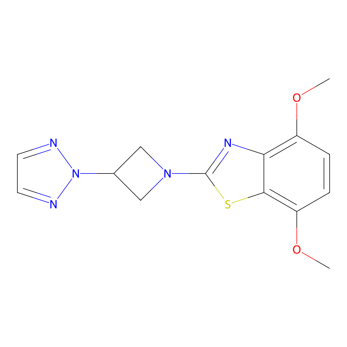 4,7-dimethoxy-2-[3-(2H-1,2,3-triazol-2-yl)azetidin-1-yl]-1,3-benzothiazole molecular structure, CAS 2415503-50-1