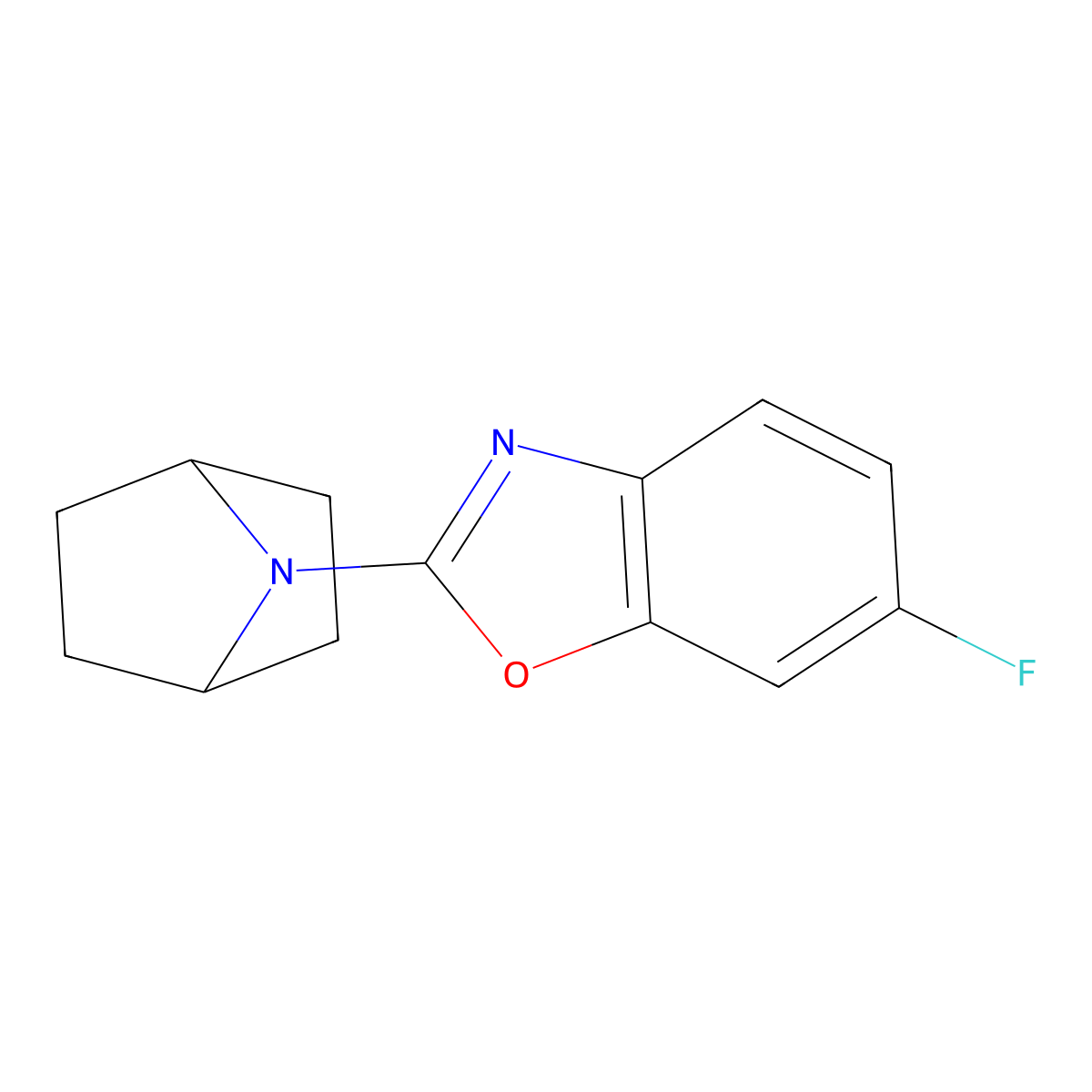 2-{7-Azabicyclo[2.2.1]heptan-7-yl}-6-fluoro-1,3-benzoxazole molecular structure, CAS 2415503-53-4