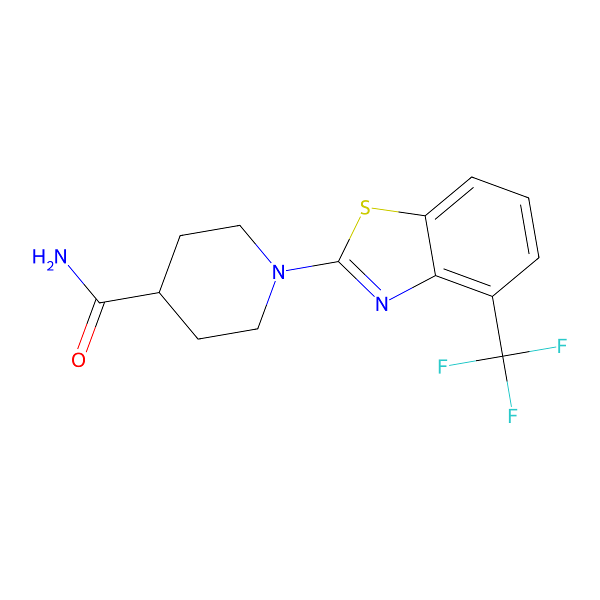 1-[4-(Trifluoromethyl)-1,3-benzothiazol-2-yl]piperidine-4-carboxamide molecular structure, CAS 2415503-54-5