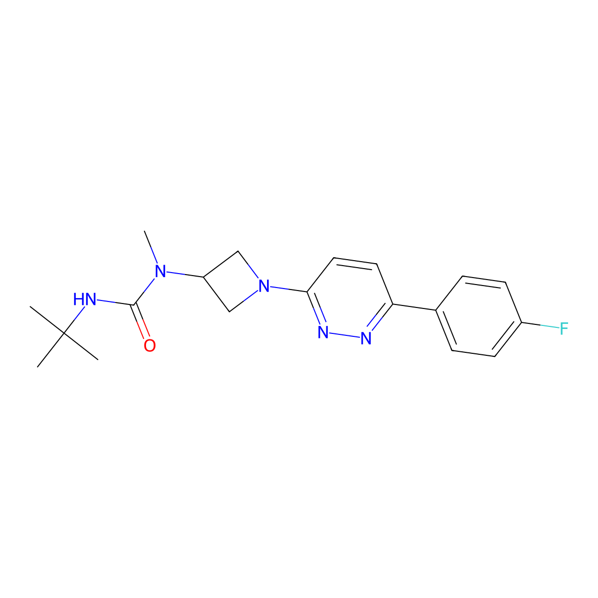 3-Tert-butyl-1-{1-[6-(4-fluorophenyl)pyridazin-3-yl]azetidin-3-yl}-1-methylurea molecular structure, CAS 2415503-58-9