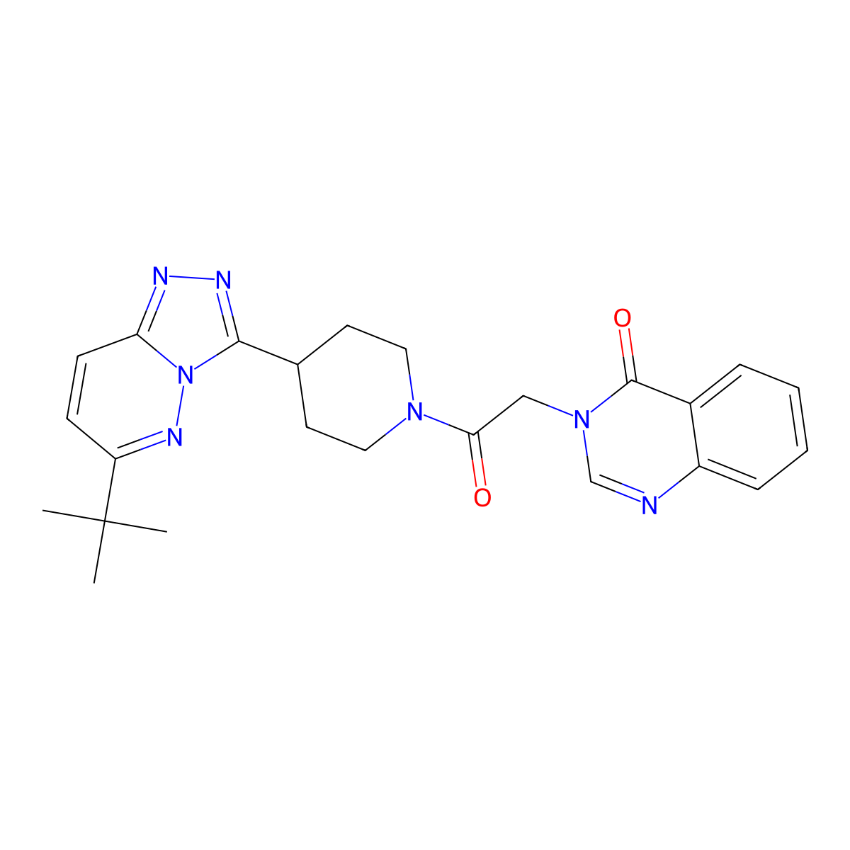 3-[2-(4-{6-Tert-butyl-[1,2,4]triazolo[4,3-b]pyridazin-3-yl}piperidin-1-yl)-2-oxoethyl]-3,4-dihydroquinazolin-4-one molecular structure, CAS 2415503-92-1