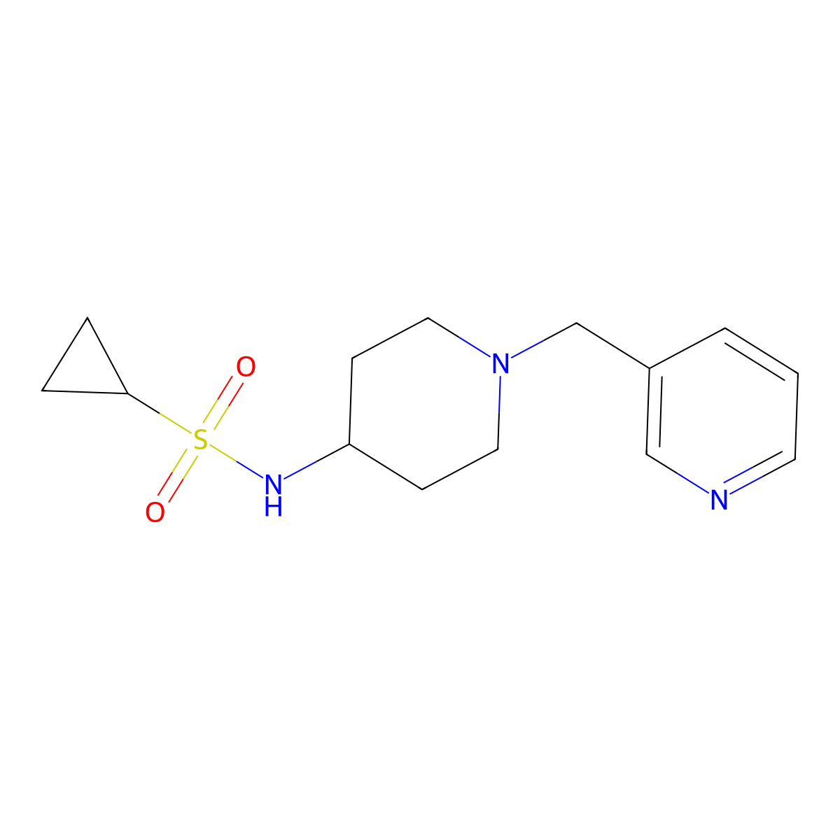 N-{1-[(pyridin-3-yl)methyl]piperidin-4-yl}cyclopropanesulfonamide molecular structure, CAS 2415503-95-4