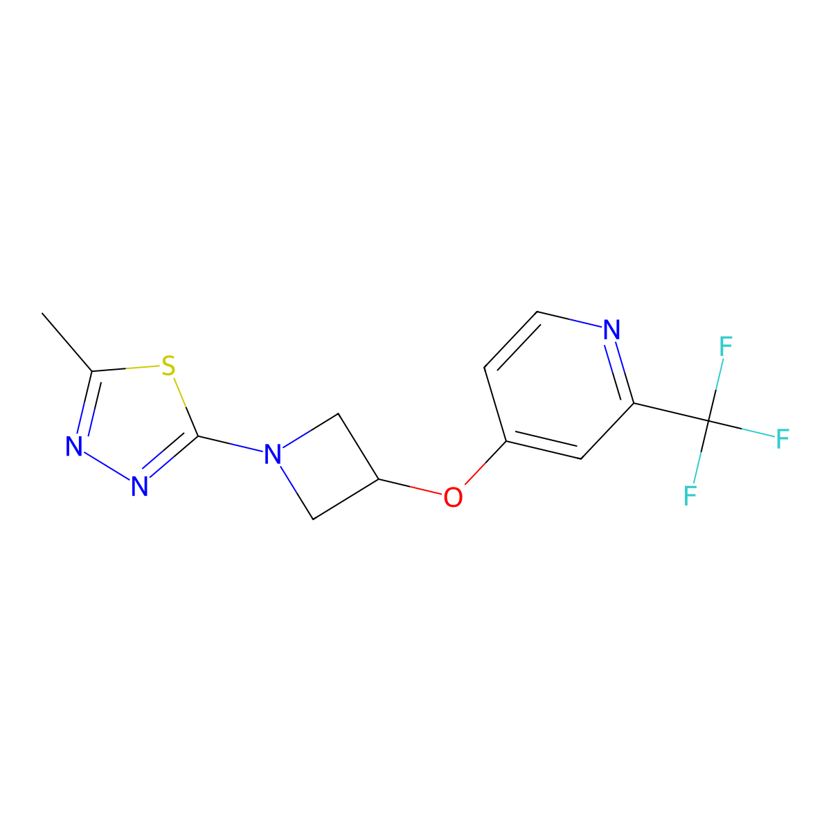 4-{[1-(5-Methyl-1,3,4-thiadiazol-2-yl)azetidin-3-yl]oxy}-2-(trifluoromethyl)pyridine molecular structure, CAS 2415504-03-7