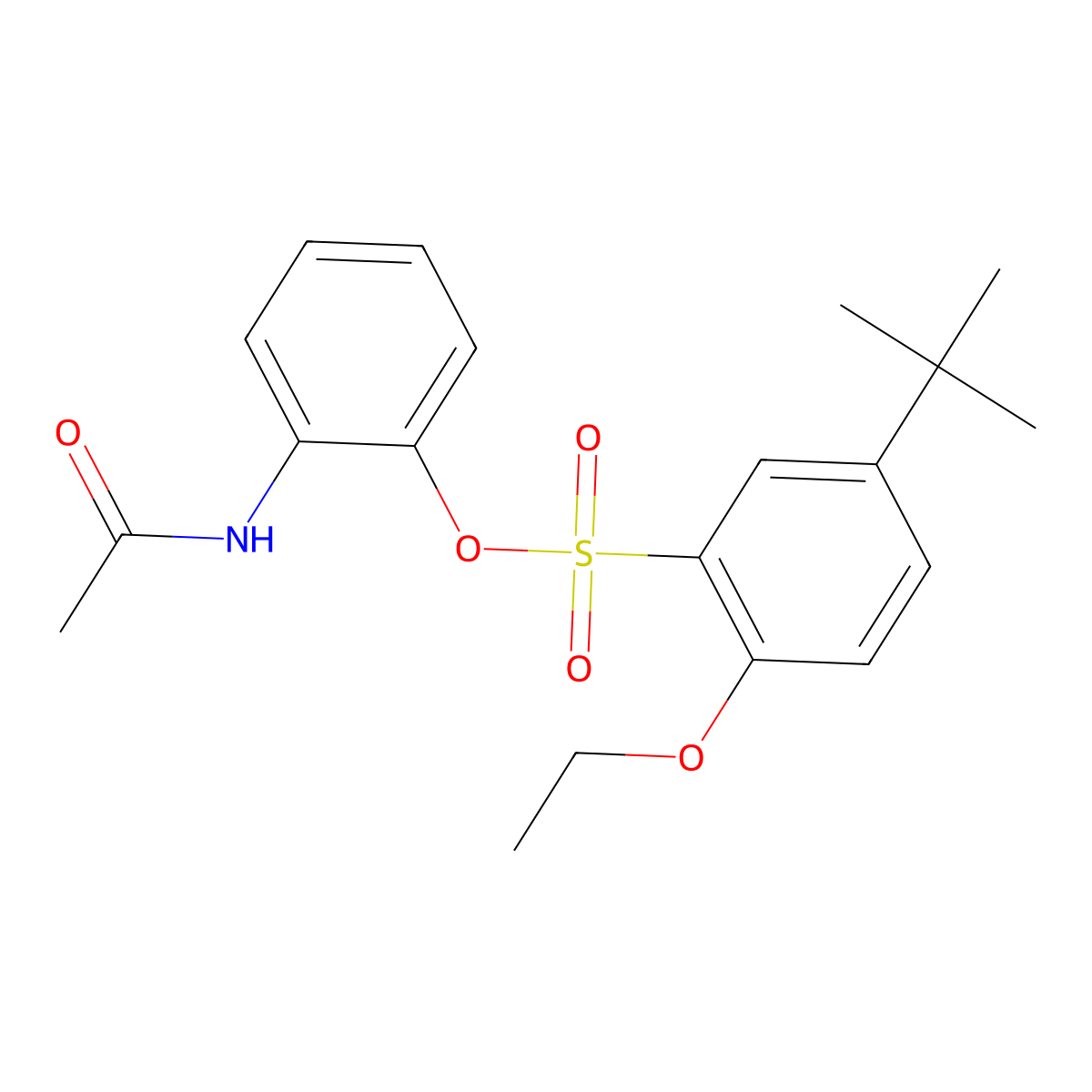 2-Acetamidophenyl 5-tert-butyl-2-ethoxybenzene-1-sulfonate molecular structure, CAS 2415504-04-8