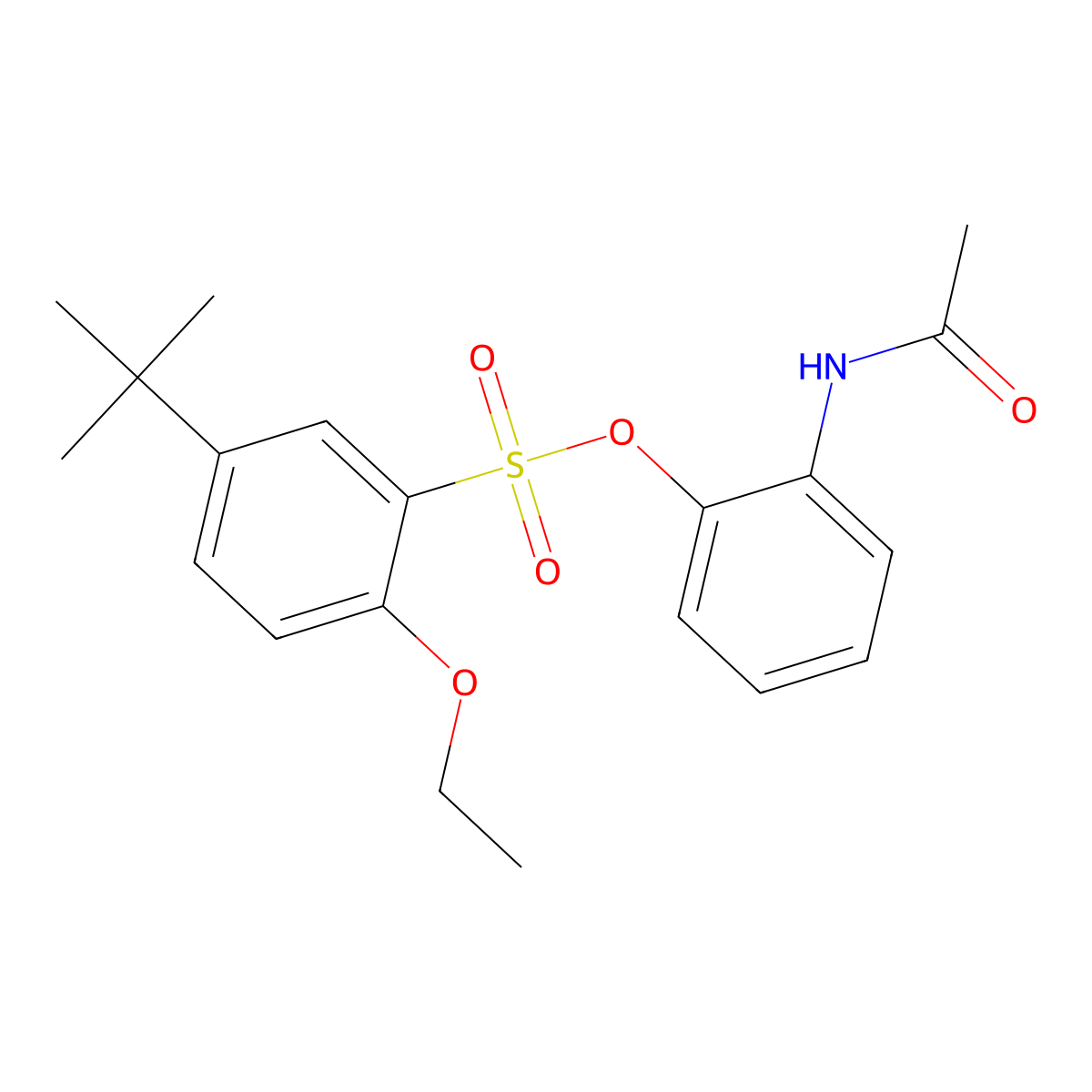 2-Acetamidophenyl 5-tert-butyl-2-ethoxybenzene-1-sulfonate molecular structure, CAS 2415504-04-8