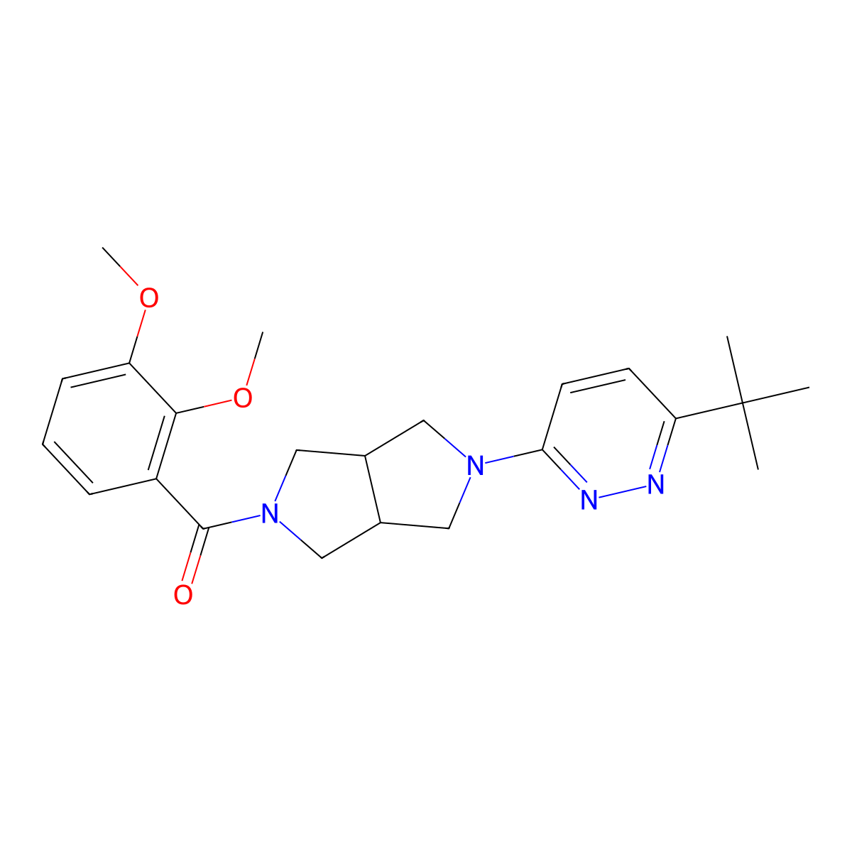 3-Tert-butyl-6-[5-(2,3-dimethoxybenzoyl)-octahydropyrrolo[3,4-c]pyrrol-2-yl]pyridazine molecular structure, CAS 2415504-20-8