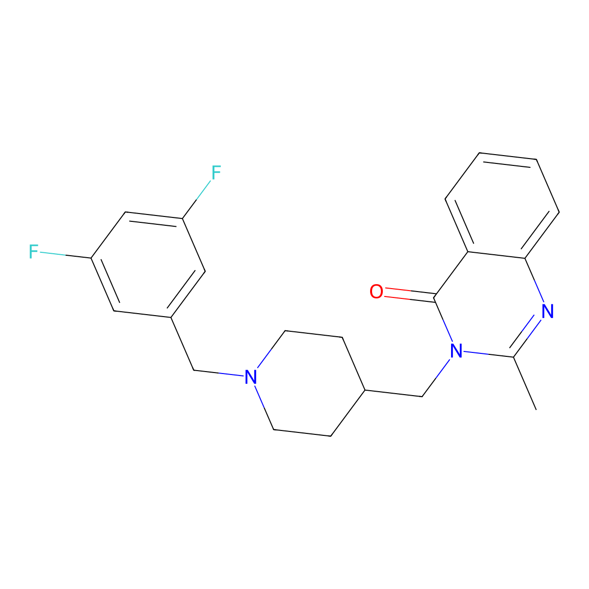 3-({1-[(3,5-Difluorophenyl)methyl]piperidin-4-yl}methyl)-2-methyl-3,4-dihydroquinazolin-4-one molecular structure, CAS 2415504-29-7