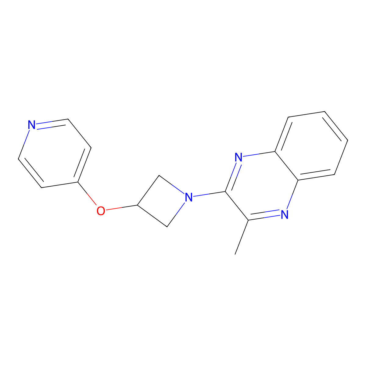 2-Methyl-3-[3-(pyridin-4-yloxy)azetidin-1-yl]quinoxaline molecular structure, CAS 2415504-35-5