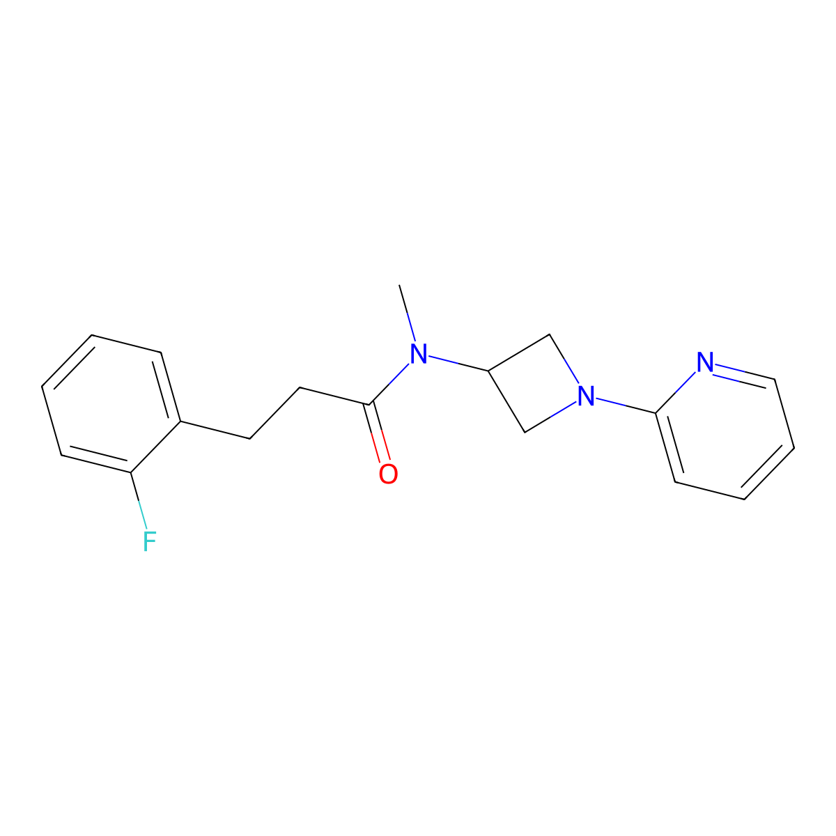 3-(2-fluorophenyl)-N-methyl-N-[1-(pyridin-2-yl)azetidin-3-yl]propanamide molecular structure, CAS 2415504-52-6