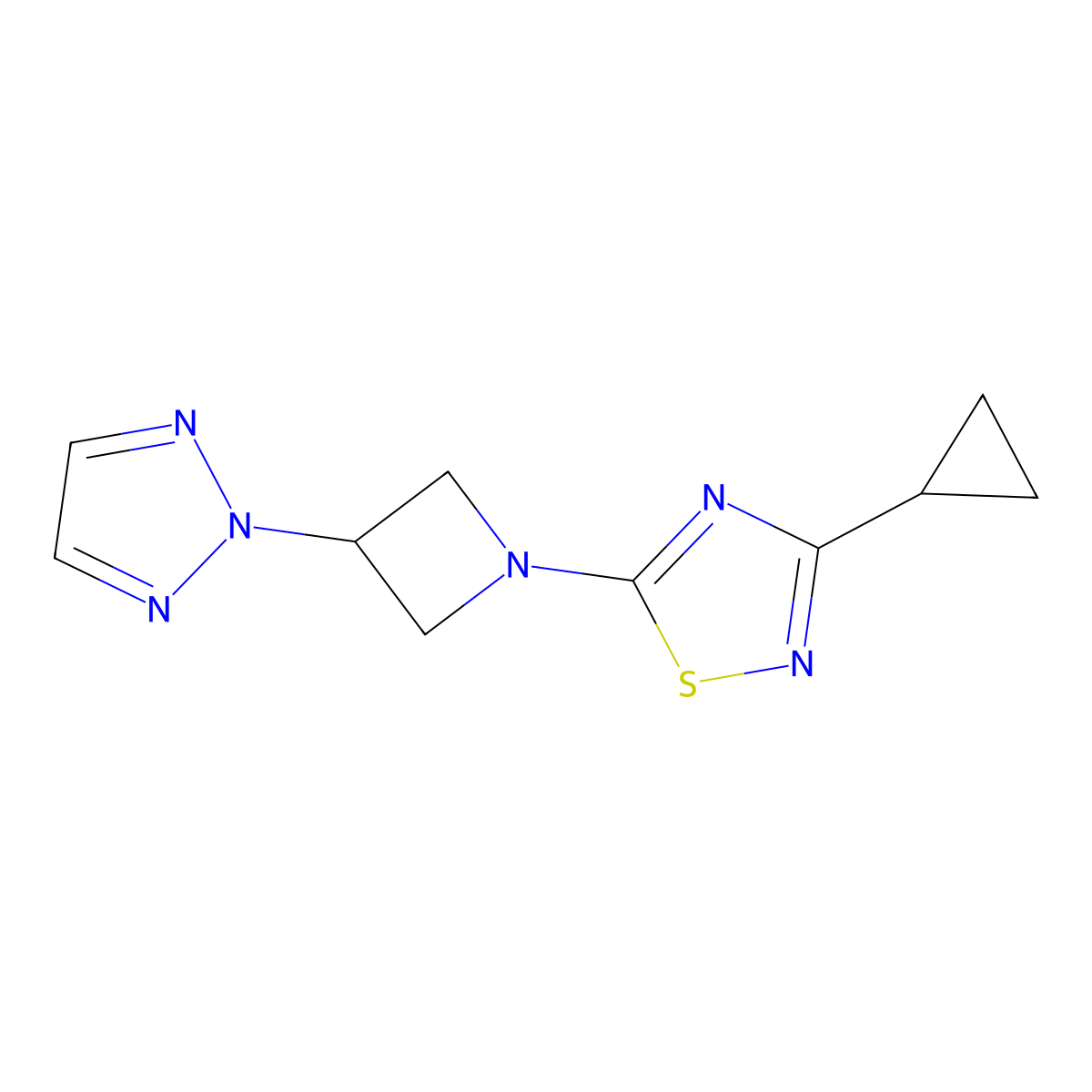 3-cyclopropyl-5-[3-(2H-1,2,3-triazol-2-yl)azetidin-1-yl]-1,2,4-thiadiazole molecular structure, CAS 2415504-54-8