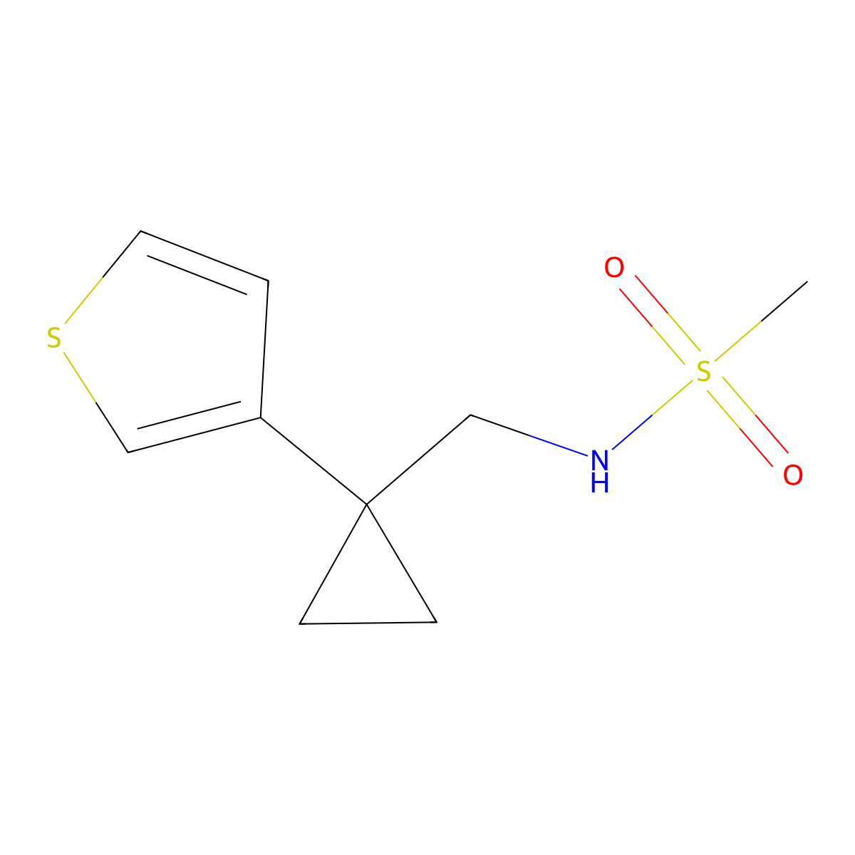 N-{[1-(thiophen-3-yl)cyclopropyl]methyl}methanesulfonamide molecular structure, CAS 2415509-13-4